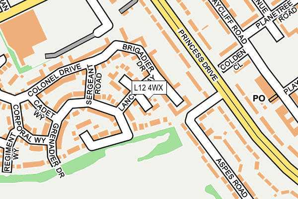 L12 4WX map - OS OpenMap – Local (Ordnance Survey)
