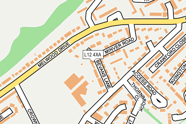 L12 4XA map - OS OpenMap – Local (Ordnance Survey)