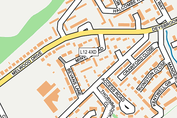 L12 4XD map - OS OpenMap – Local (Ordnance Survey)