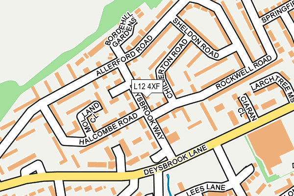 L12 4XF map - OS OpenMap – Local (Ordnance Survey)