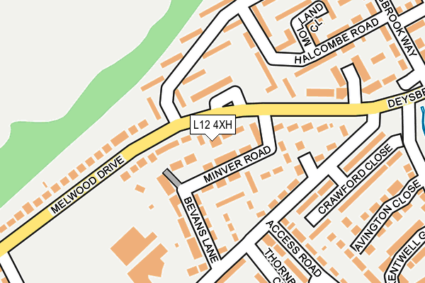 L12 4XH map - OS OpenMap – Local (Ordnance Survey)