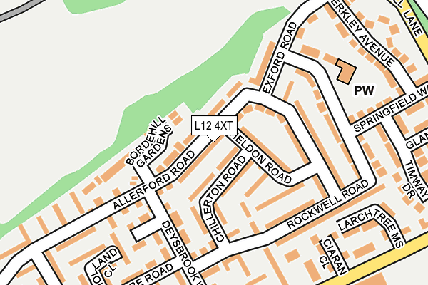 L12 4XT map - OS OpenMap – Local (Ordnance Survey)