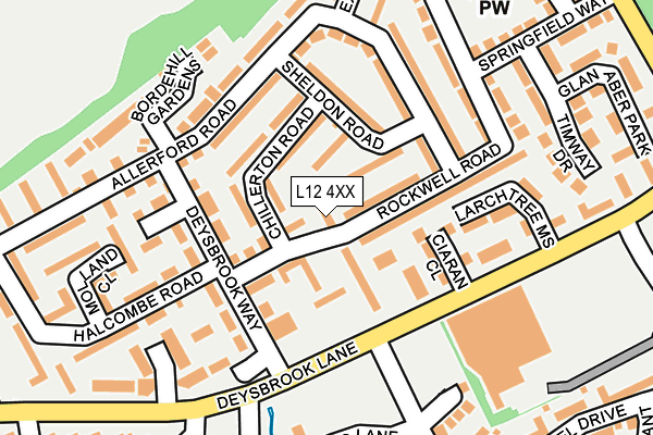 L12 4XX map - OS OpenMap – Local (Ordnance Survey)