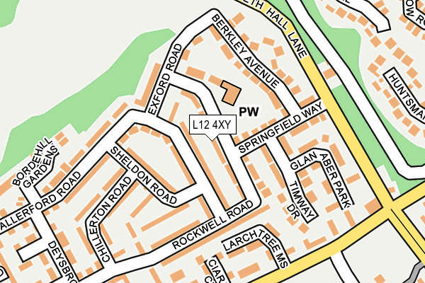 L12 4XY map - OS OpenMap – Local (Ordnance Survey)