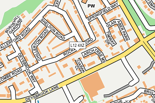 L12 4XZ map - OS OpenMap – Local (Ordnance Survey)
