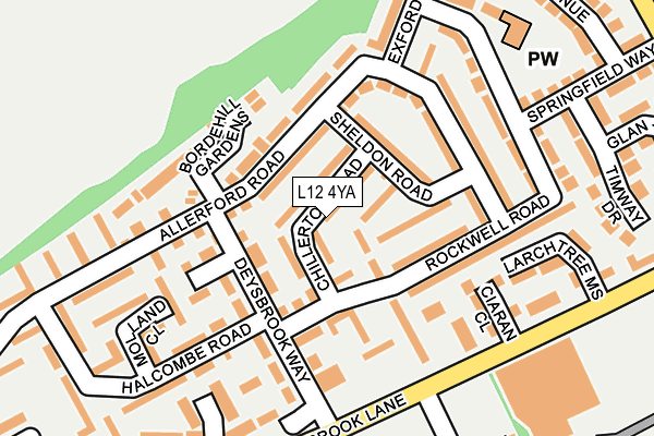 L12 4YA map - OS OpenMap – Local (Ordnance Survey)