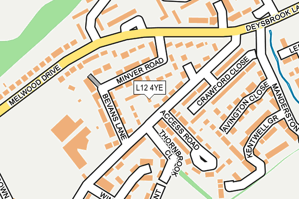 L12 4YE map - OS OpenMap – Local (Ordnance Survey)