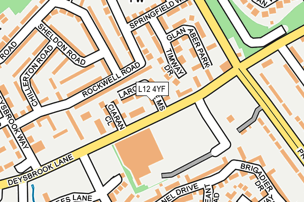 L12 4YF map - OS OpenMap – Local (Ordnance Survey)