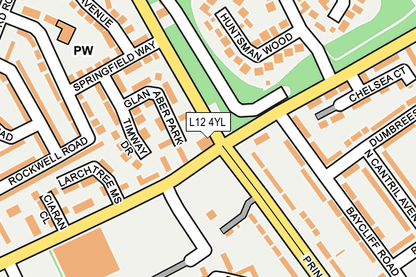 L12 4YL map - OS OpenMap – Local (Ordnance Survey)