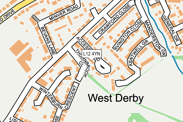 L12 4YN map - OS OpenMap – Local (Ordnance Survey)