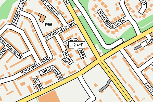 L12 4YP map - OS OpenMap – Local (Ordnance Survey)