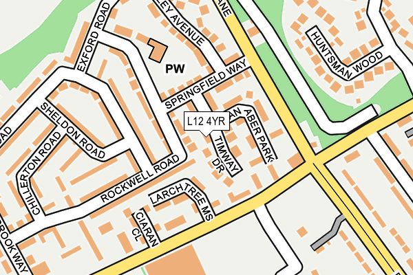 L12 4YR map - OS OpenMap – Local (Ordnance Survey)