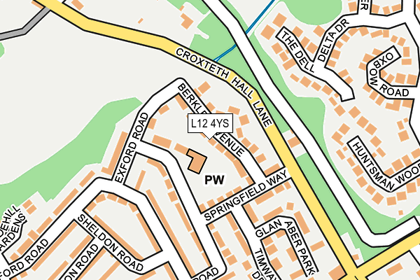 L12 4YS map - OS OpenMap – Local (Ordnance Survey)