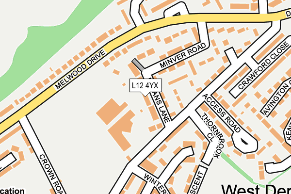 L12 4YX map - OS OpenMap – Local (Ordnance Survey)