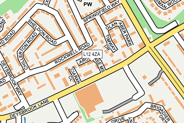 L12 4ZA map - OS OpenMap – Local (Ordnance Survey)