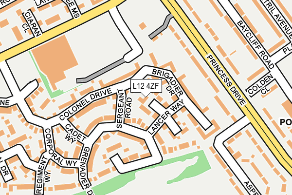 L12 4ZF map - OS OpenMap – Local (Ordnance Survey)