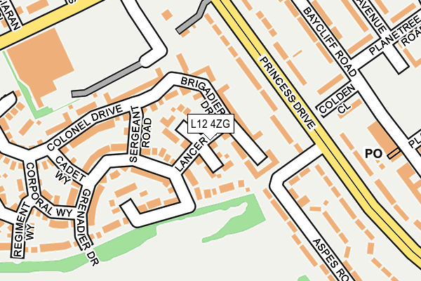 L12 4ZG map - OS OpenMap – Local (Ordnance Survey)