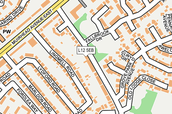 L12 5EB map - OS OpenMap – Local (Ordnance Survey)