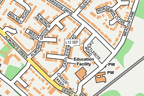 L12 5EF map - OS OpenMap – Local (Ordnance Survey)