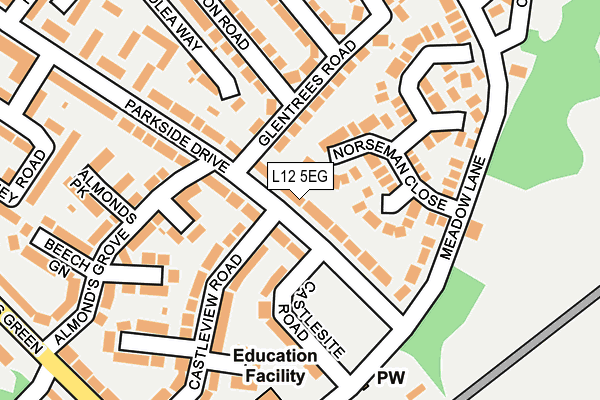 L12 5EG map - OS OpenMap – Local (Ordnance Survey)