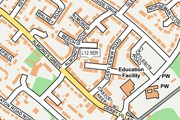 L12 5ER map - OS OpenMap – Local (Ordnance Survey)
