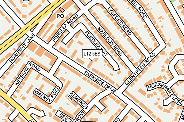 L12 5ES map - OS OpenMap – Local (Ordnance Survey)