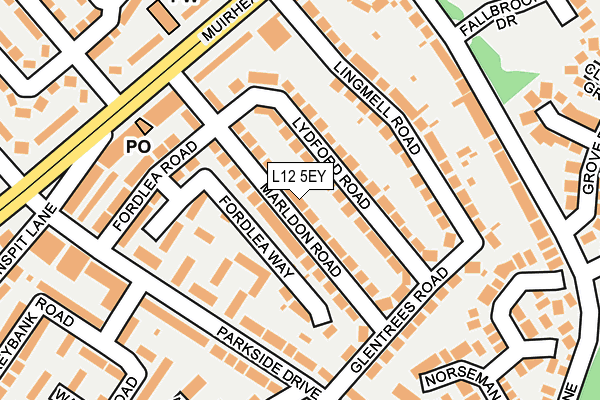 L12 5EY map - OS OpenMap – Local (Ordnance Survey)