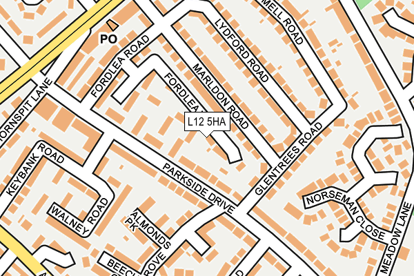 L12 5HA map - OS OpenMap – Local (Ordnance Survey)