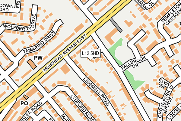 L12 5HD map - OS OpenMap – Local (Ordnance Survey)
