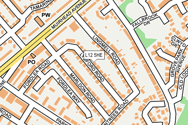 L12 5HE map - OS OpenMap – Local (Ordnance Survey)
