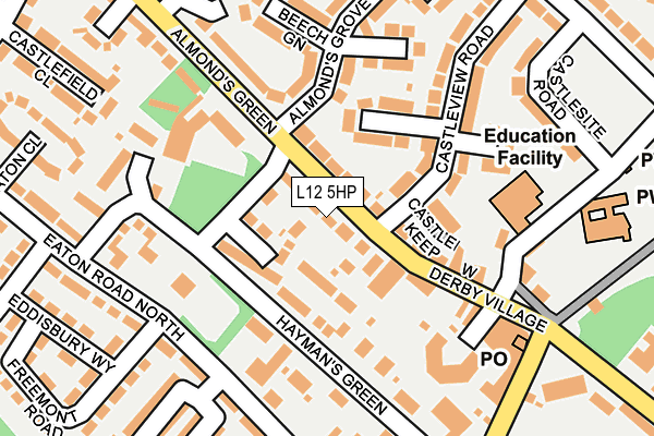 L12 5HP map - OS OpenMap – Local (Ordnance Survey)