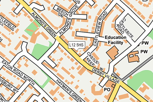 L12 5HS map - OS OpenMap – Local (Ordnance Survey)