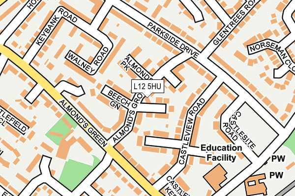 L12 5HU map - OS OpenMap – Local (Ordnance Survey)