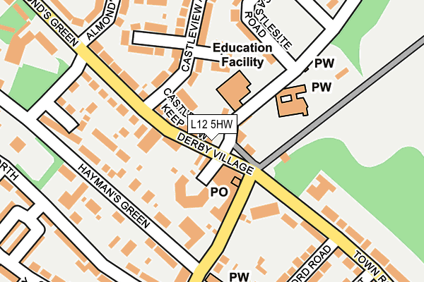 L12 5HW map - OS OpenMap – Local (Ordnance Survey)