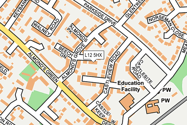 L12 5HX map - OS OpenMap – Local (Ordnance Survey)