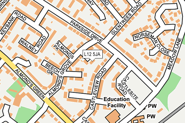 L12 5JA map - OS OpenMap – Local (Ordnance Survey)