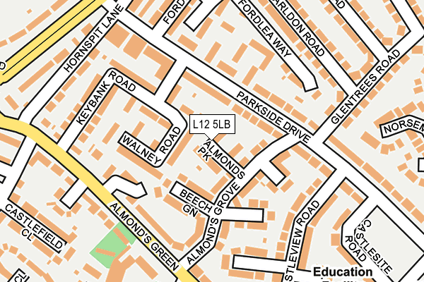 L12 5LB map - OS OpenMap – Local (Ordnance Survey)