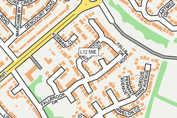 L12 5NE map - OS OpenMap – Local (Ordnance Survey)