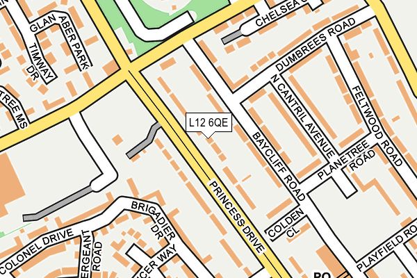 L12 6QE map - OS OpenMap – Local (Ordnance Survey)