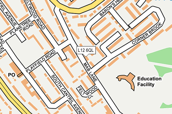 L12 6QL map - OS OpenMap – Local (Ordnance Survey)
