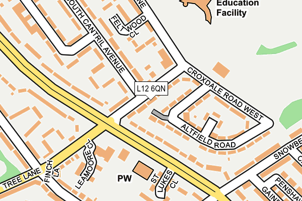 L12 6QN map - OS OpenMap – Local (Ordnance Survey)
