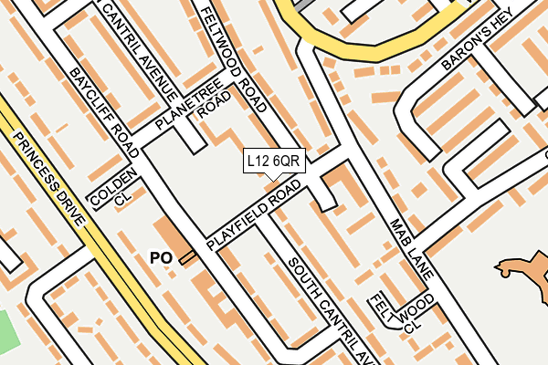 L12 6QR map - OS OpenMap – Local (Ordnance Survey)