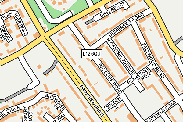L12 6QU map - OS OpenMap – Local (Ordnance Survey)