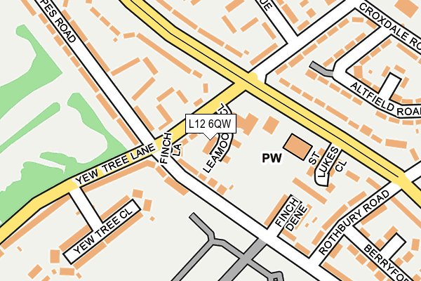 L12 6QW map - OS OpenMap – Local (Ordnance Survey)