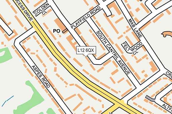 L12 6QX map - OS OpenMap – Local (Ordnance Survey)