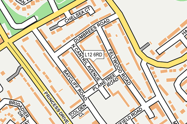 L12 6RD map - OS OpenMap – Local (Ordnance Survey)