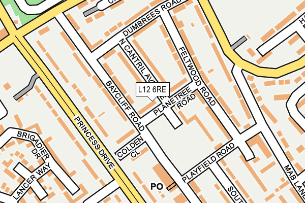 L12 6RE map - OS OpenMap – Local (Ordnance Survey)