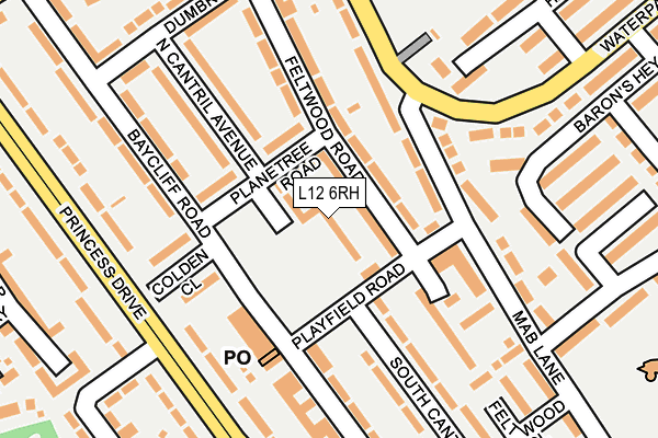 L12 6RH map - OS OpenMap – Local (Ordnance Survey)