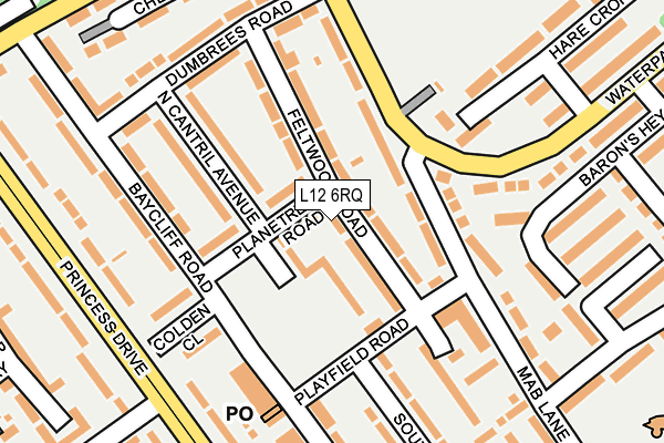 L12 6RQ map - OS OpenMap – Local (Ordnance Survey)
