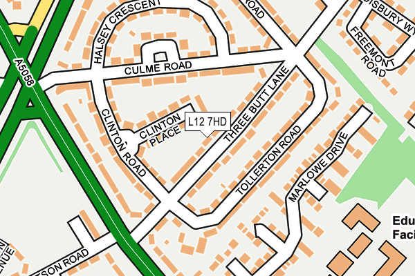 L12 7HD map - OS OpenMap – Local (Ordnance Survey)